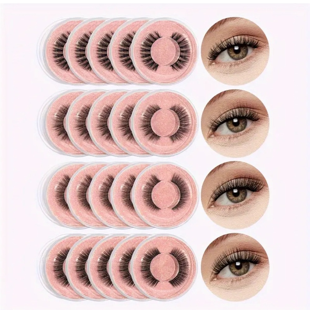 20 Pairs Mink Eyelashes Glamorous False Eyelashes for Elegance 👠